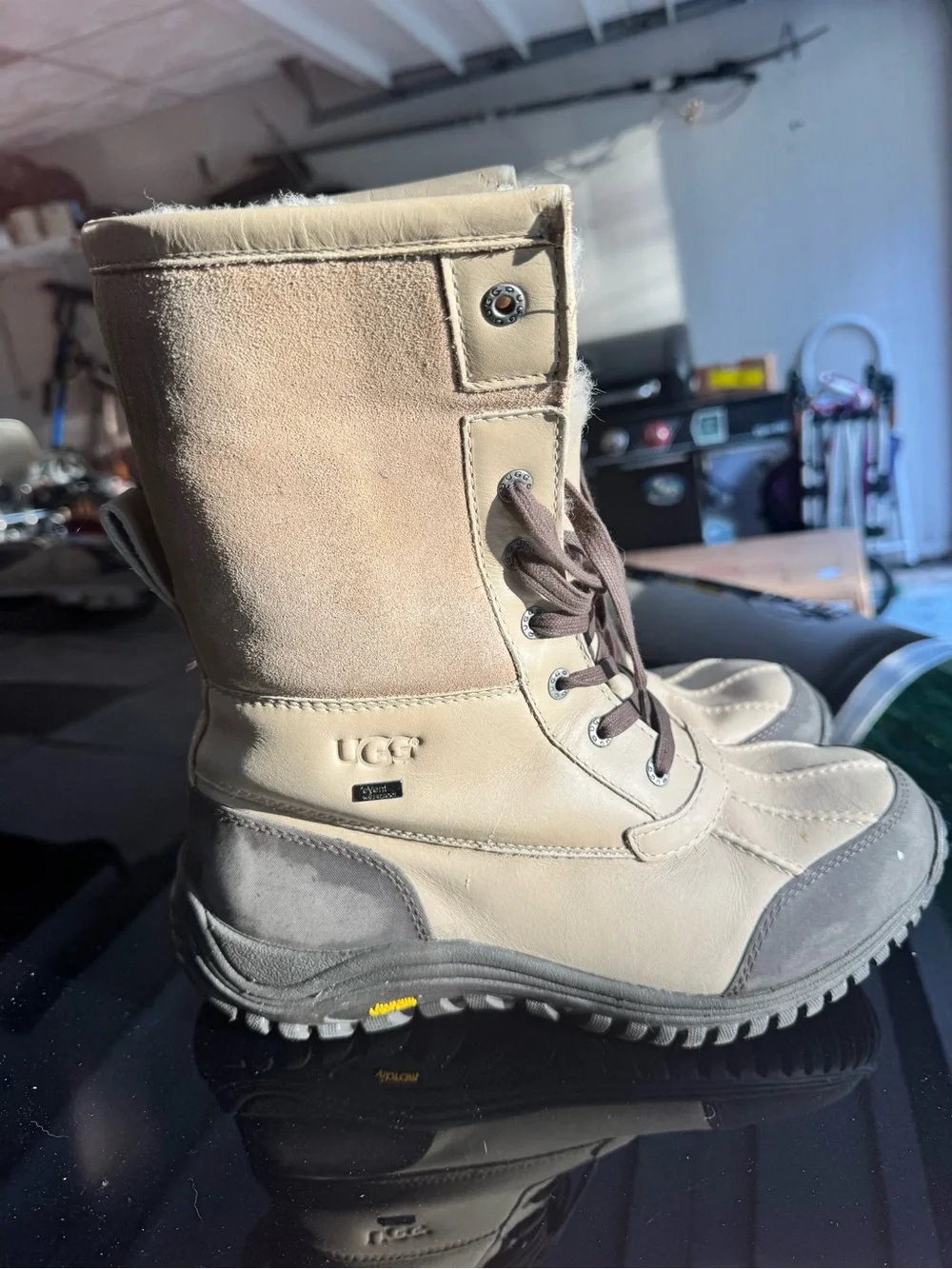 UGG Women’s Tan and Brown Lace-Up Winter Boot